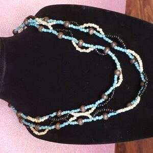 Single Strand Multicolor Beaded Necklace 23.5"